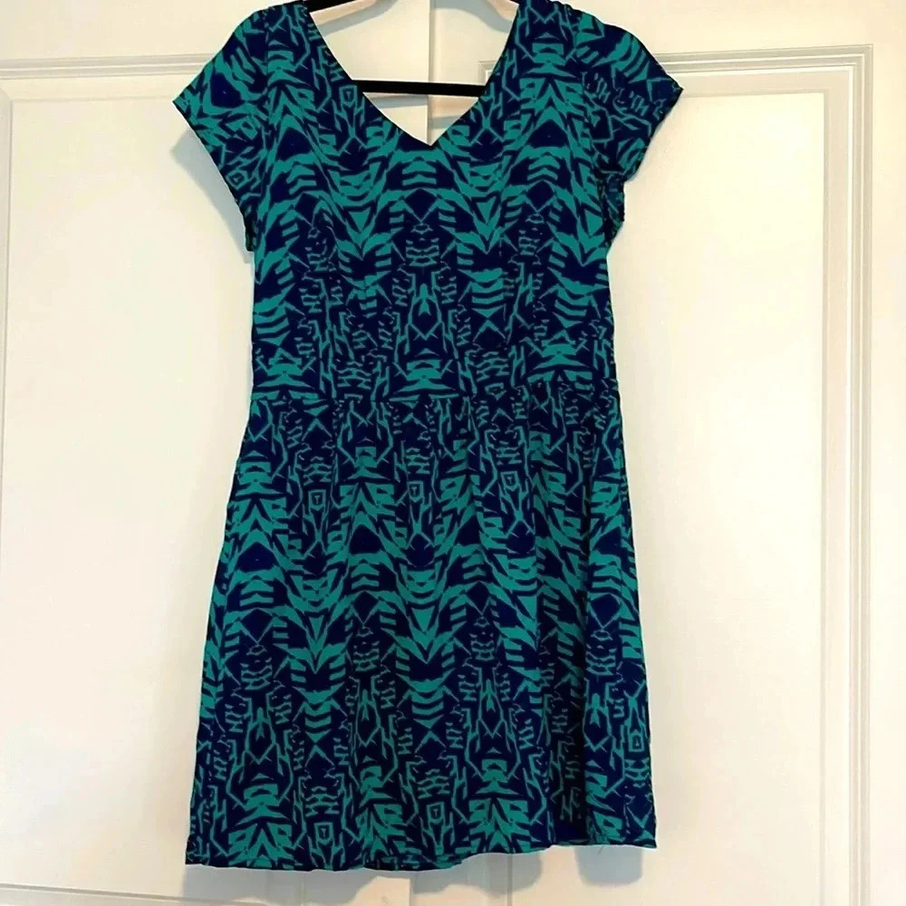 Lily Rose Cap Sleeve Tribal Patterned‎ Dress XL